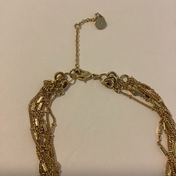 Stella & Dot Tulum Necklace Tassel Fringe Multi Strand Blue Gold Layers - Picture 8 of 16